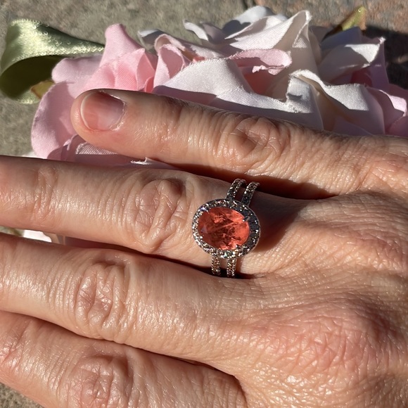 Stunning Sunrise Orange Quartz Ring - Picture 6 of 8